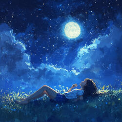 Relaxing under the night