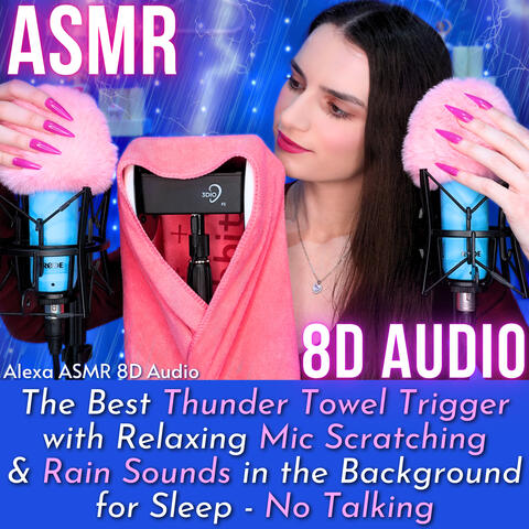 ASMR 8D AUDIO The Best Thunder Towel Trigger with Relaxing Mic Scratching & Rain Sounds in the Background for Sleep - No Talking