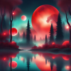 The red moon is laughing