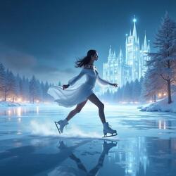 Woman on the ice castle