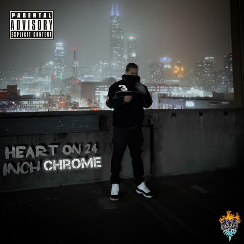 Heart On 24 Inch Chrome