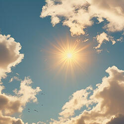 The Sun Between Clouds