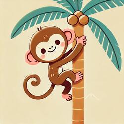 Monkey climbing a tree