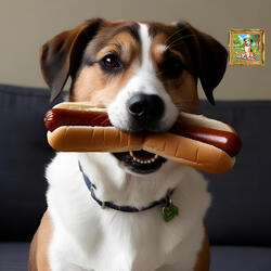 Pitoco  meu caozinho gosta de cachorro quente.