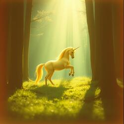 Golden Light Through the Trees