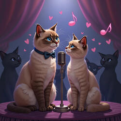 Feline Heart Serenade - Cats in Love