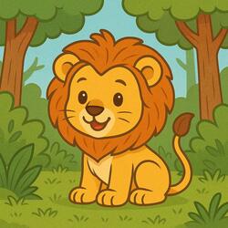 The Little Lion in the Forest