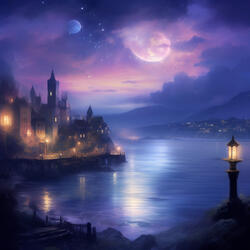 Coastal Town Twilight