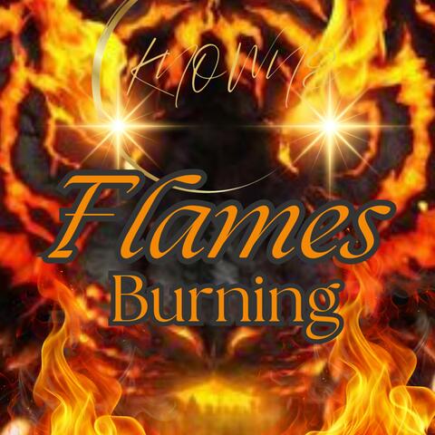 Flames burning