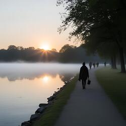 Morning by a quiet lake