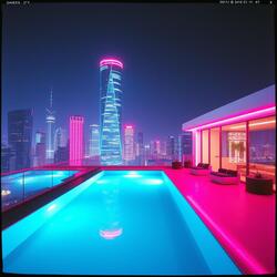 Night pool DJ at TOYOSU Tokyo