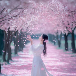 Fall and settle, cherry blossom petals!