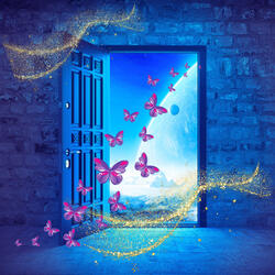 Blue door to the future