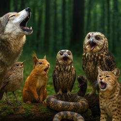 A floresta canta com os animais