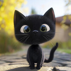 The Funny Black Cat