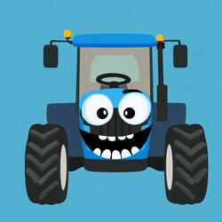 The blue tractor’s on its way