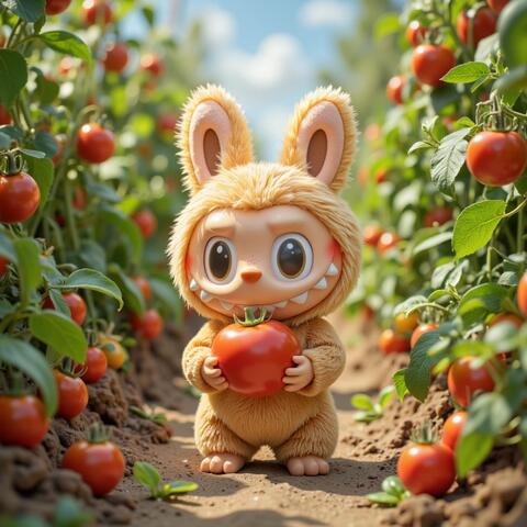 Labubu Loves Tomatoes