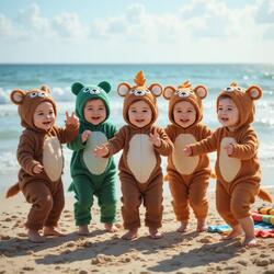 Cutes Baby Dancing On The Beach