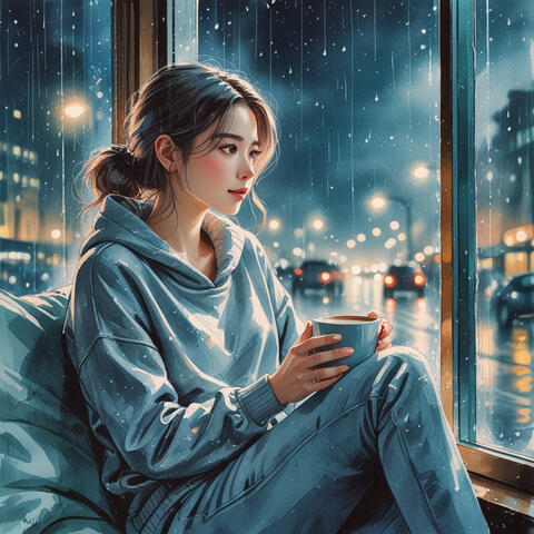 夜の粒、窓の向こう