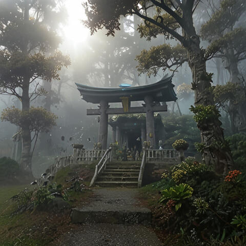 Japanese spiritual misty Shinto