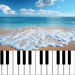 Relaxing piano time with the sound of waves