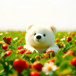 Bear who loves strawberries