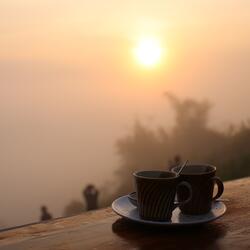 moon reflected on the lake