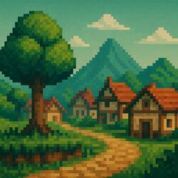 Morning Pixel Village