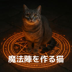 A Cat Drawing a Magic Circle