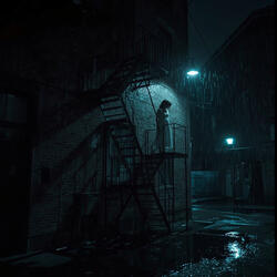 She Waits on the Fire Escape