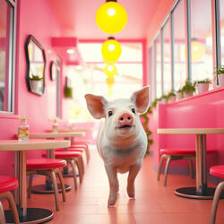 Piggy Café: Chair Chase Time!