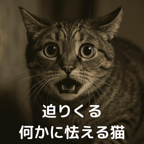 迫りくる何かに怯える猫