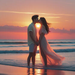 A kiss melted into the waves