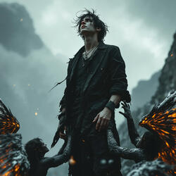 Bloodied feathers fall like rain
