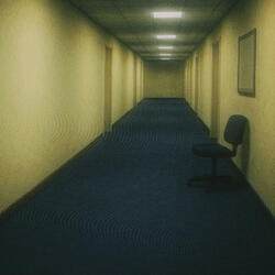 Blue Carpeted Hallways