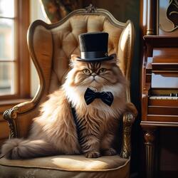 A cat wearing a top hat
