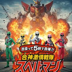 出会って5秒で合体！！合神激情戦隊スペルマン！！