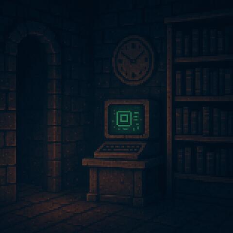 静かな図書館の影