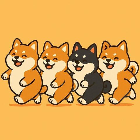 Marching Shiba Puppies