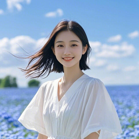 ネモフィラの花畑