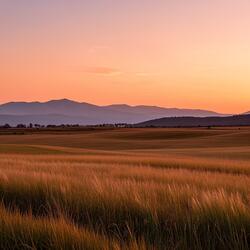 Sunset in a Quiet Field