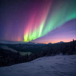 Aurora Over the Snowy Mountains – Whispers of the Dead