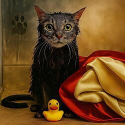cat got wet
