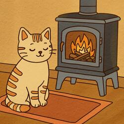 Fireplace Cat
