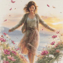 The Wind That Dances with Cosmos at Dusk