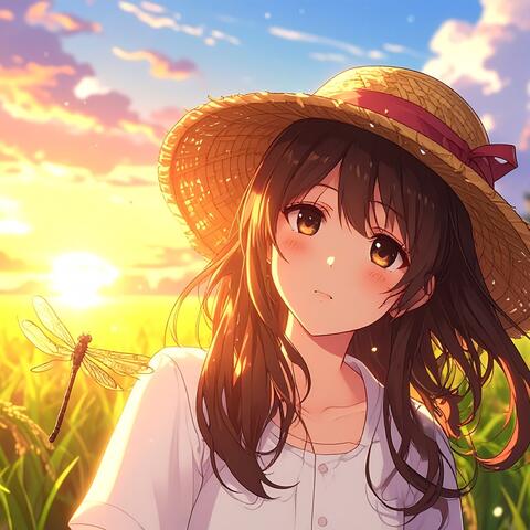 夕日とトンボ、そして君