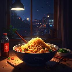 夜更けのインスタントラーメン