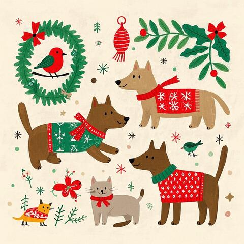 Cats, Dogs And Birds Christmas