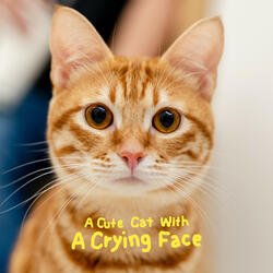 A Cute Cat With A Crying Face