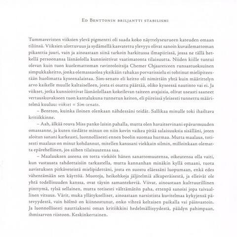 Ed Benttonin Briljantti Stabilismi Tai Taivaallinen Kylpysaippua